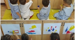 Pittura verticale: ci divertiamo a dipingere usando solo i colori primari!